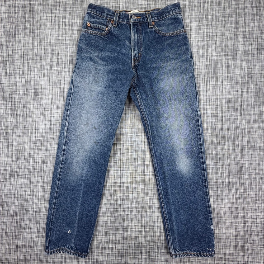 Levis 505 Mens Jeans W30 L30 Blue Denim Regular Fit Straight Leg Workwear Faded